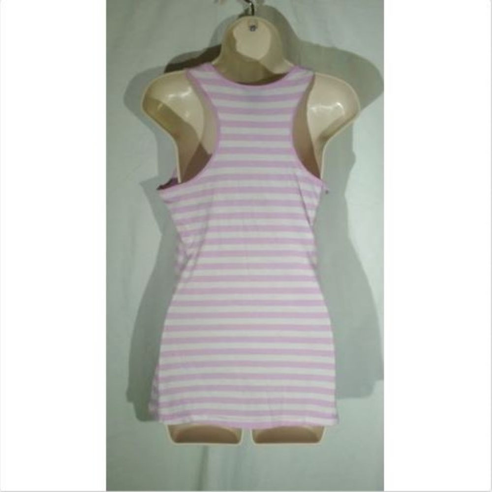 Wet Seal Women's Tank Top Medium Pink White Stripe - Picture 3 of 4